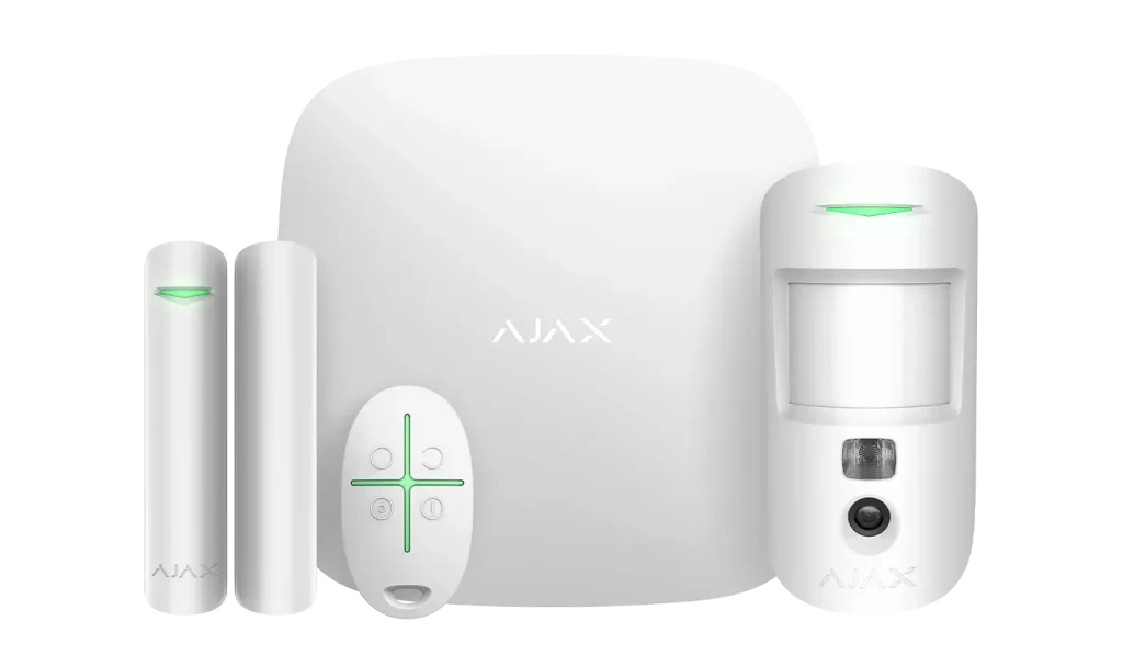 Kit de sécurité AJAX avec centrale, détecteurs et télécommande